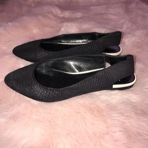 Aldo cute slingback flats black snake print shoes